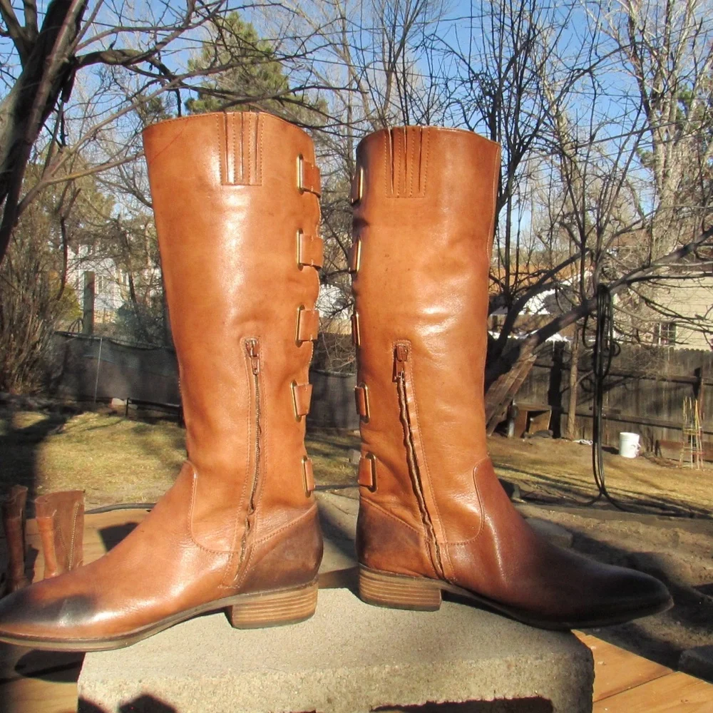 Arturo Chiang brown leather Tall Boots